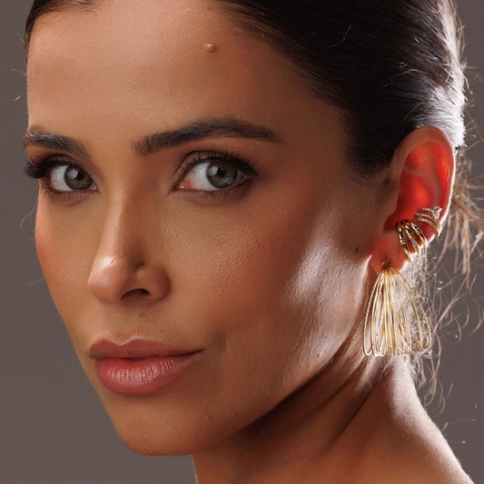 Brinco Argola Fios Vazados Dourado