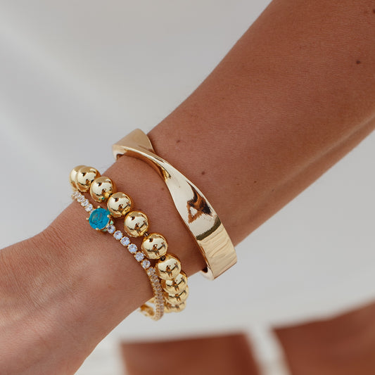 Pulseira Bracelete Detalhe Torcido Dourado