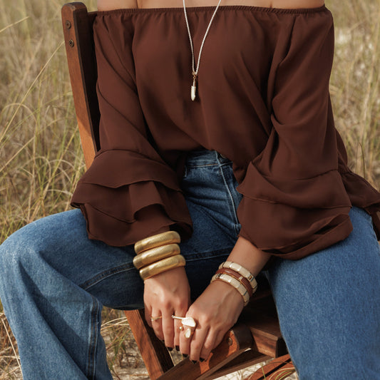 Pulseira Bracelete Mola Maleável Dourado