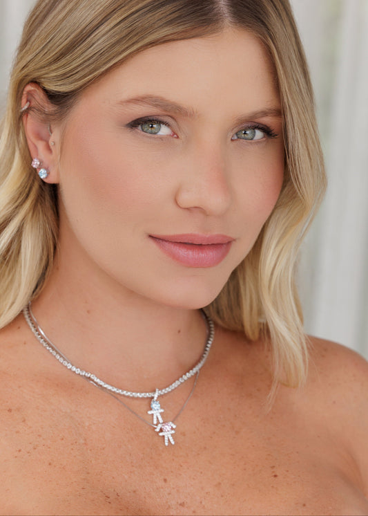 Colar Menino ou Menina com Moissanite em Prata 925