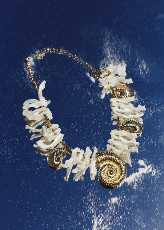 Colar Alto Mar Conchas Esculturais