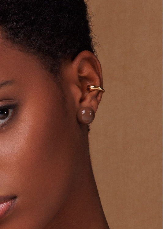 Brinco Meia Esfera Colorida Dourado