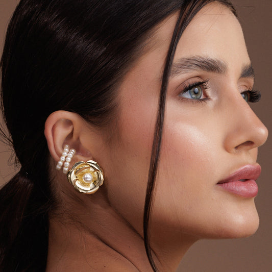 Piercing Pérolas Dourado
