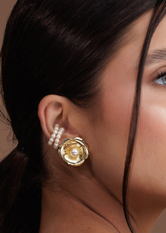 Piercing Pérolas Dourado