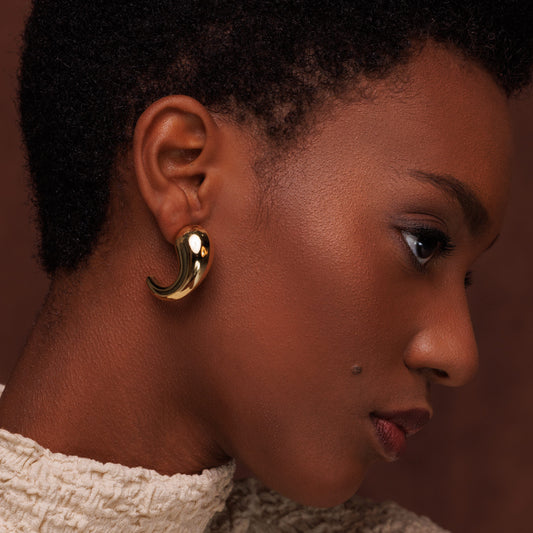 Brinco Argola Gota Lisa Dourado