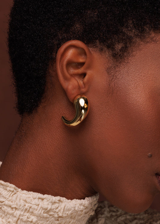 Brinco Argola Gota Lisa Dourado