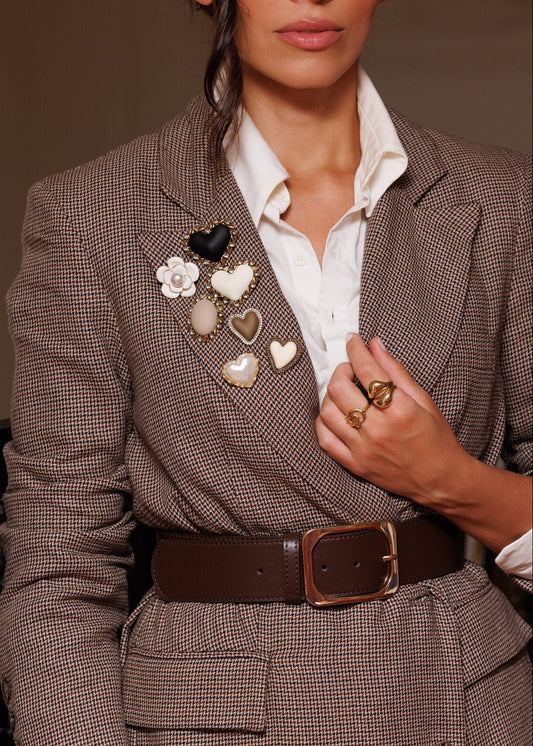 Broche Coração com Pedrarias