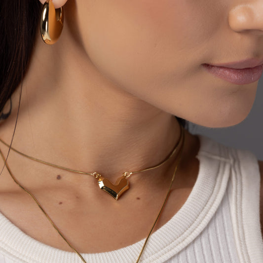 Colar Regulável Coração Dourado