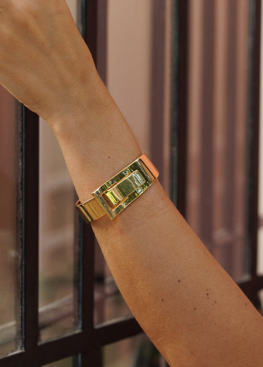 Bracelete Dourado Retangular