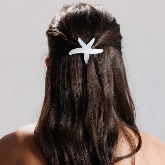 Grampo de Cabelo Estrela Estrela do Mar Tartaruga/Branca