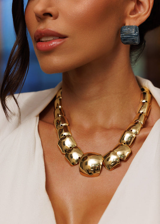 Colar Elos Organicos Dourado