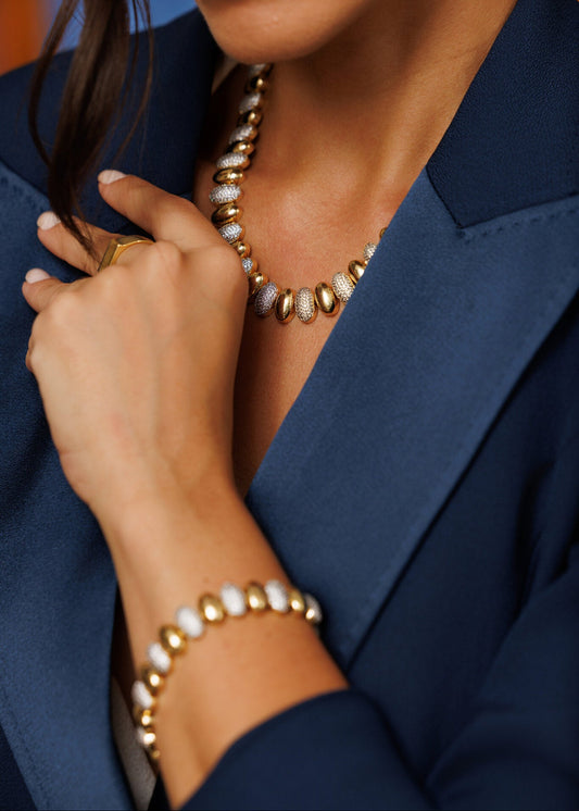 Pulseira Elos Orgânicos Dourado & Cristal