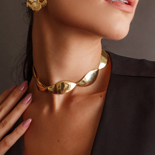 Colar Gotas Lisas Dourado