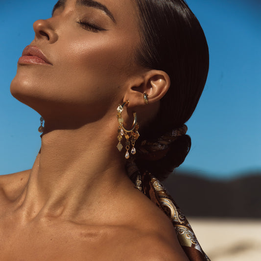 Brinco Argola Franja Pingentes