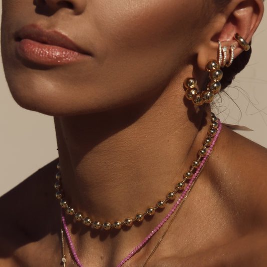 Colar Esferas Lisas Dourado