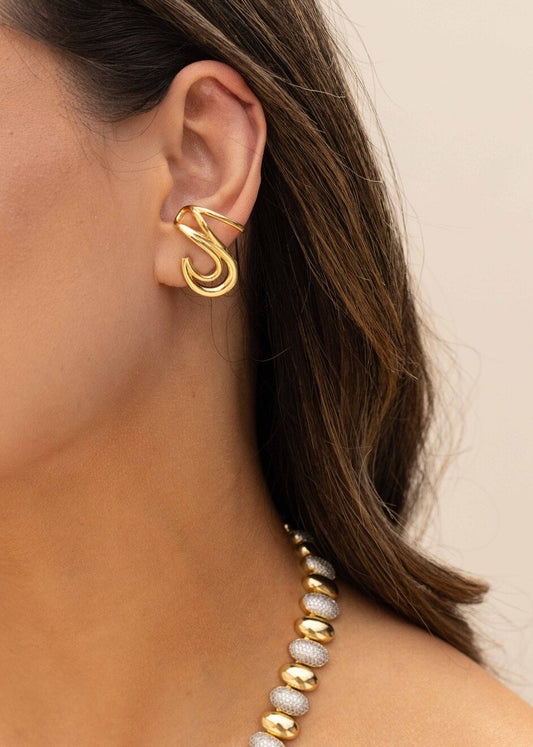 Brinco Ear Cuff Orgânico Fino
