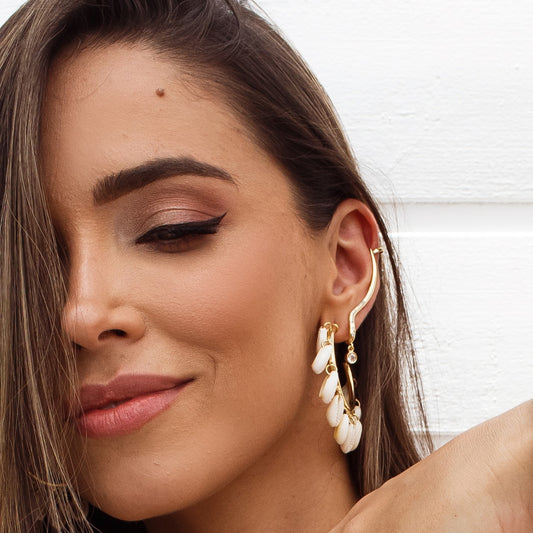 Brinco Ear Cuff Linha Lisa Dourado