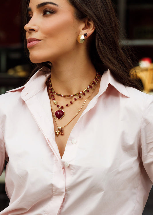 Brinco Botão Metal Polido