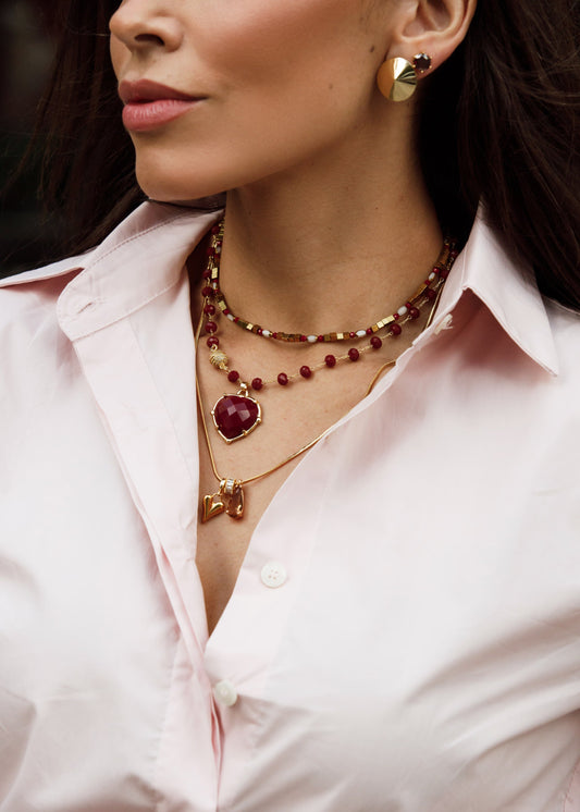 Colar Pedra Vermelha