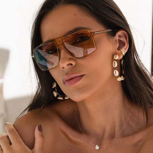 Colar Fio de Nylon com Zircônia Dourado