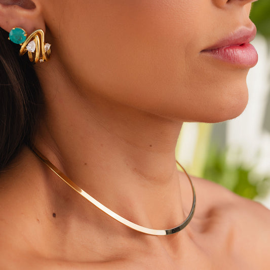 Colar Aro Liso Fino Dourado