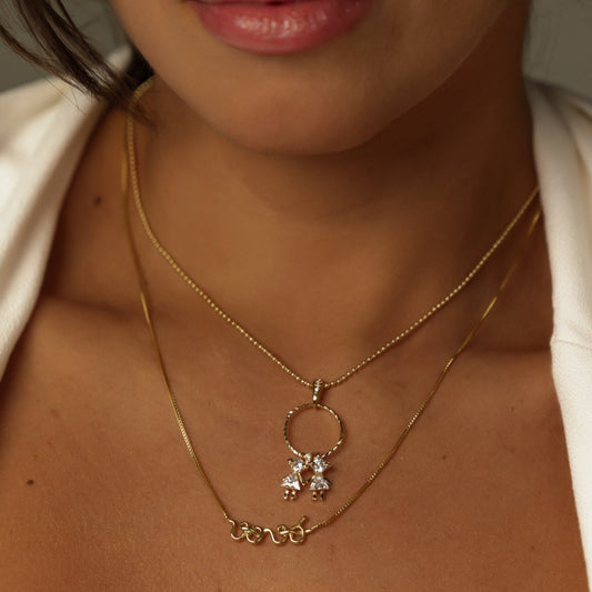 Colar Escrita Vovó Dourado