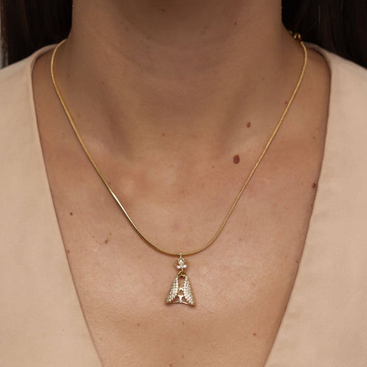 Colar Corrente Malha Fina com Pingente Nossa Senhora Dourado