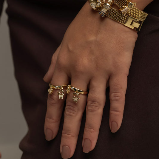 Anel Filhos Menina Dourado