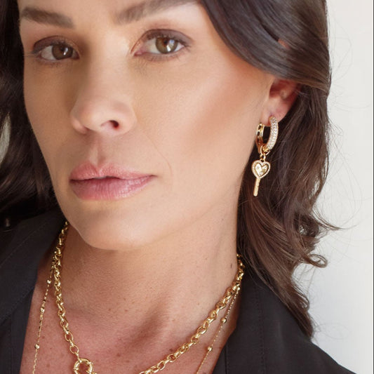 Brinco Argola Troca Charms Dourado