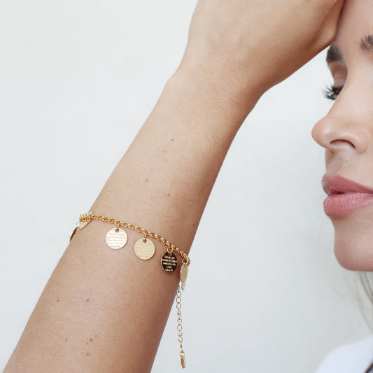 Pulseira Elos com Medalhas Religiosas Dourado