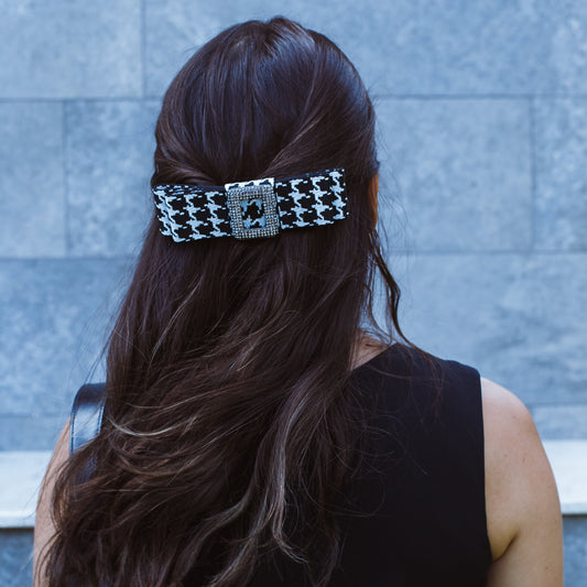 Laço de Cabelo Tweed com Cravejado