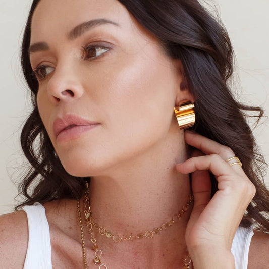 Brinco Argola Lisa Dobra Dourado