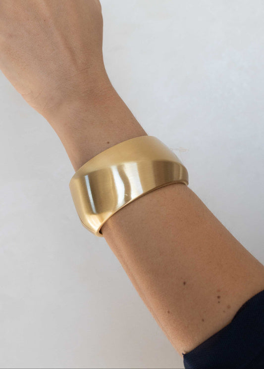 Bracelete Estruturado Metal Escovado