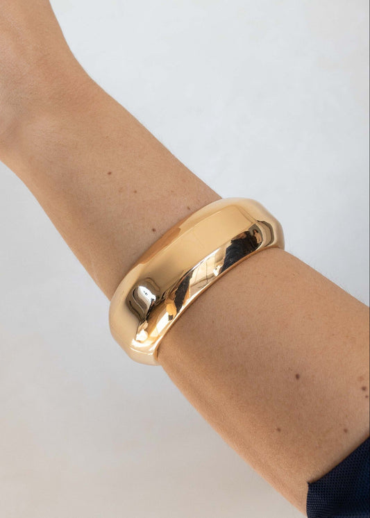 Bracelete Liso Metal Dourado