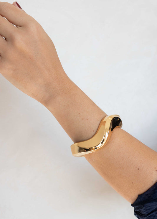 Pulseira Bracelete Ondas Dourado