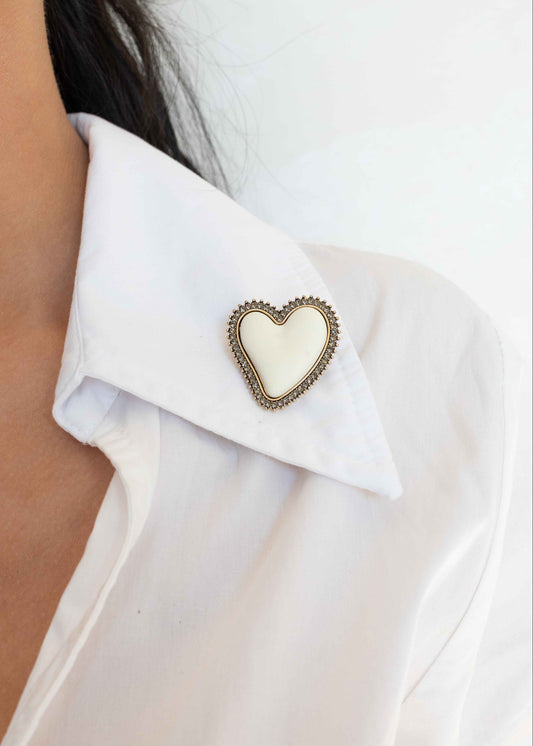 Broche Coração Cristais
