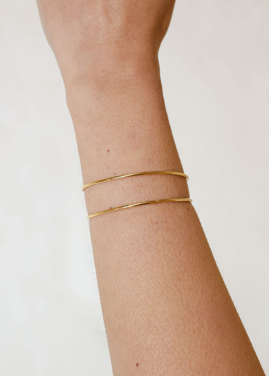 Conjunto Brinco Orgânico + Bracelete Fino