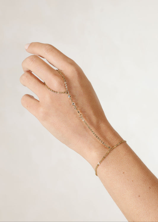 Pulseira com Anel Dourada