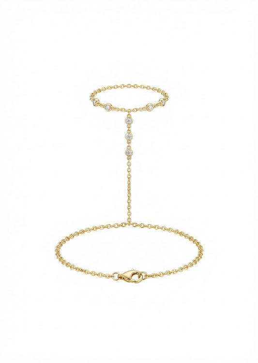 Pulseira com Anel Dourada