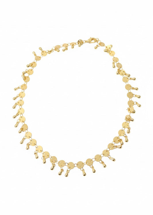 Colar Dourado Detalhes Metálicos