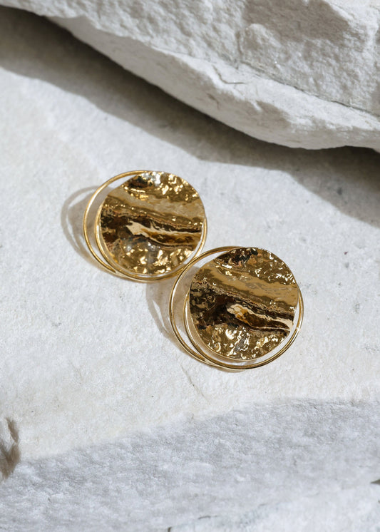 Brinco Disco Orgânico Dourado