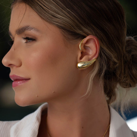 Brinco Ear Piercing Envolvente Dourado/Prateado