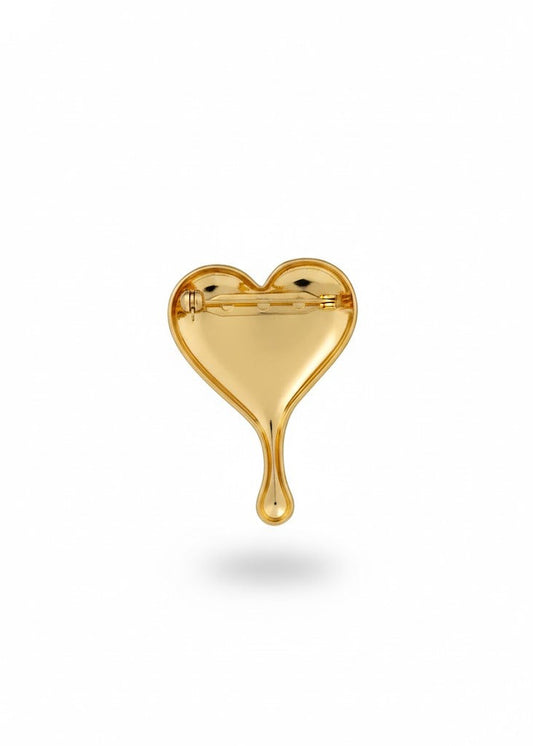 Broche Coração Escultural