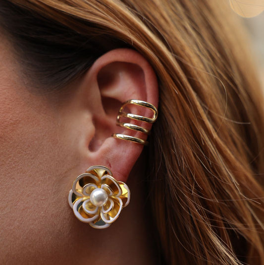 Piercing Duplo Linhas Lisas Dourado Nat Mosca