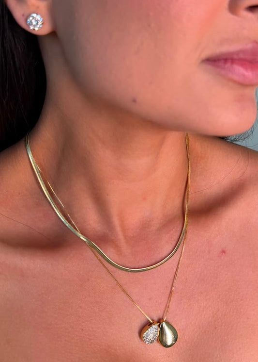 Conjunto Dourado Gotas, Malha e Ponto de Luz