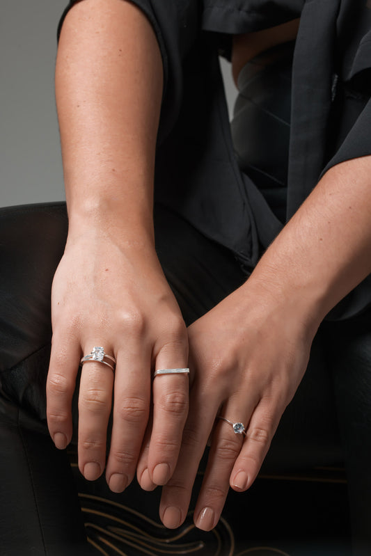 Anel Solitário Redondo Prata 925