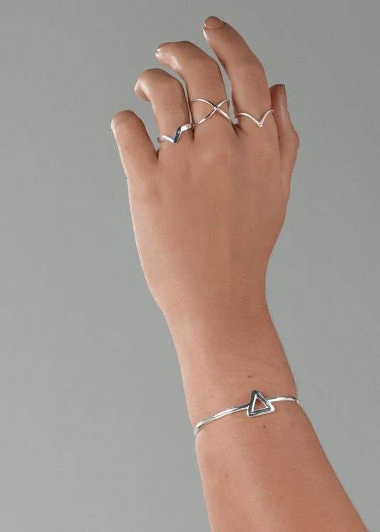 Anel Prata 925 Ponta Polido