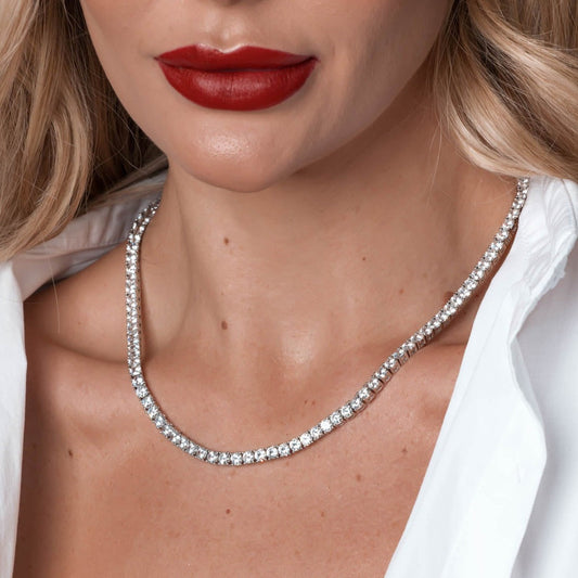 Colar Riviera Trama Rígida Prateado/Dourado