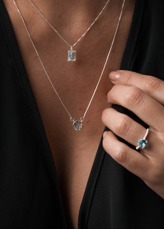 Anel Solitário Coração Prata 925