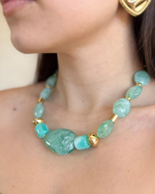 Colar com Pedras Turquesa